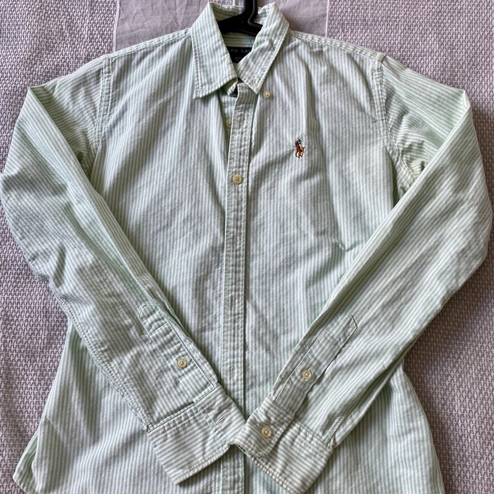 Green Ralph Lauren Slim Fit Oxford